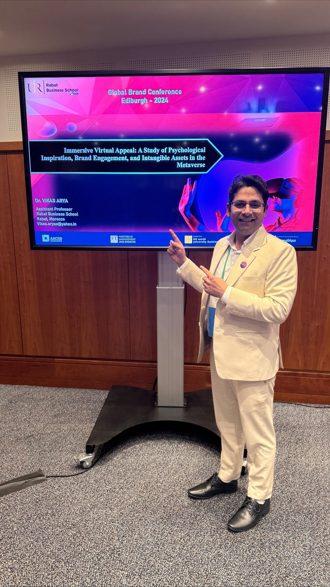 Dr. Vikas Arya presented a Research Paper at Global Brand Conference at Edinburgh Napier University, UK, 22-24 April, 2024